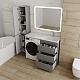 Style Line Тумба с раковиной под стиральную машину Даллас 120 R 3 ящика Люкс Plus серая – картинка-16